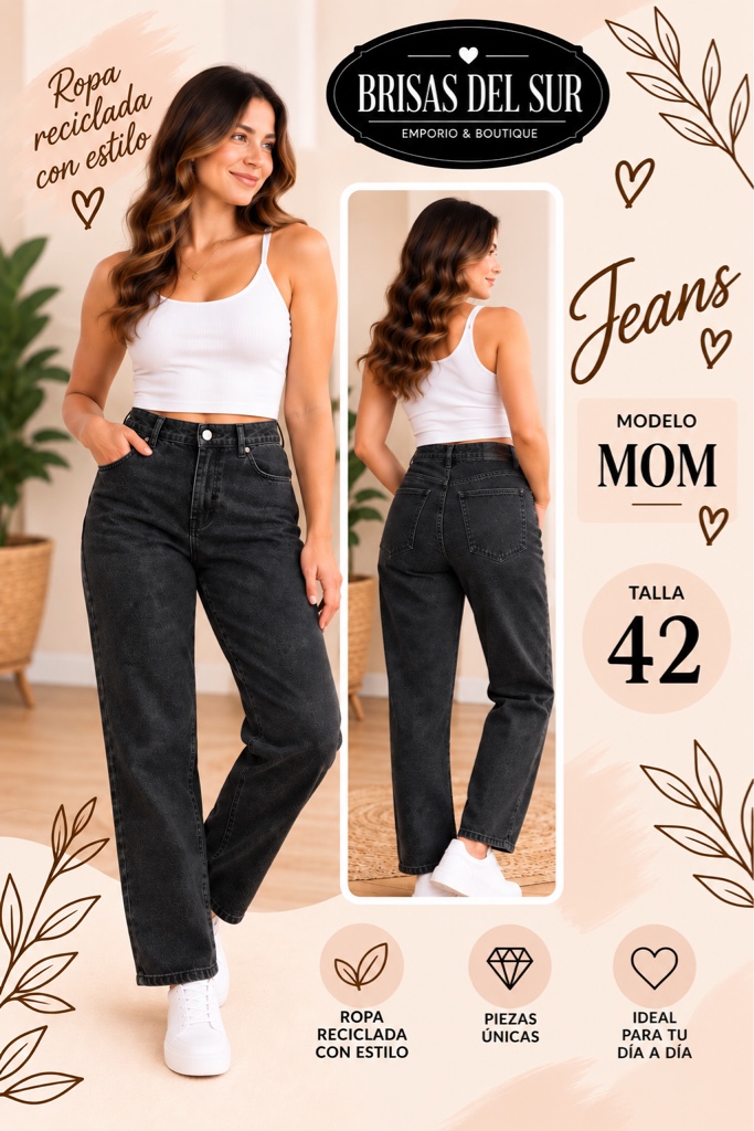 jeans mom negro