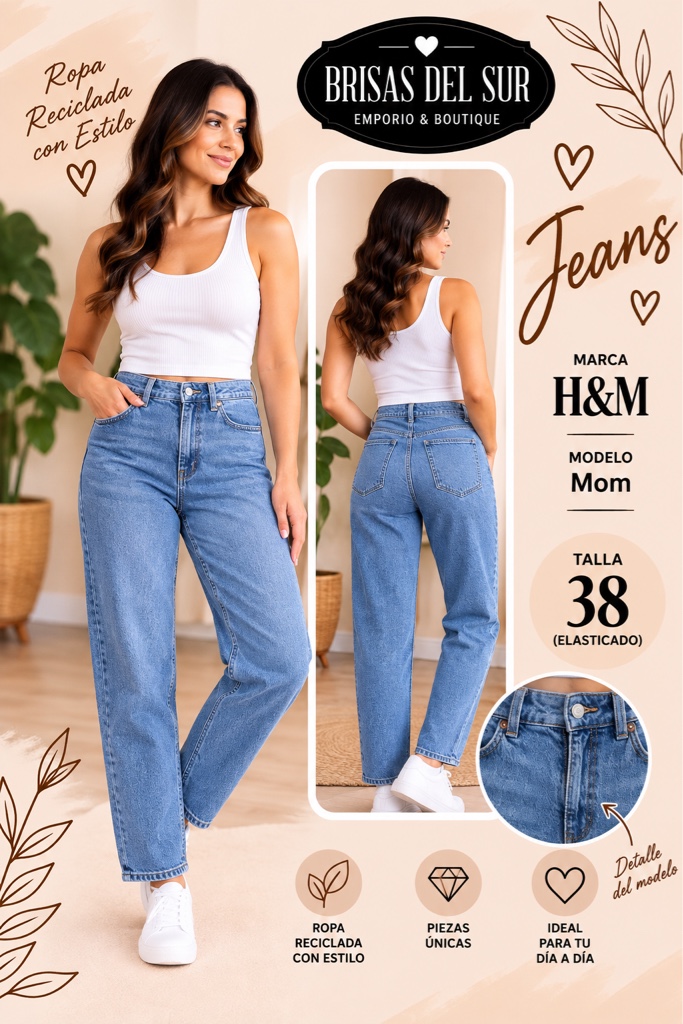 H&M Jeans Mom azul
