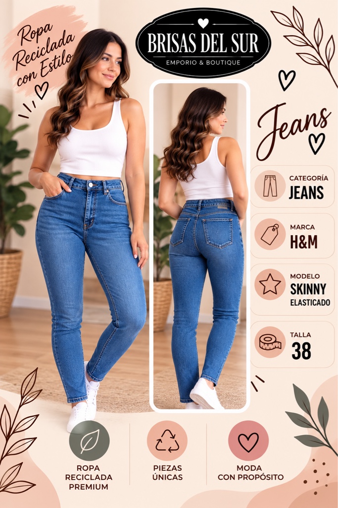 H&M jeans skinny azul