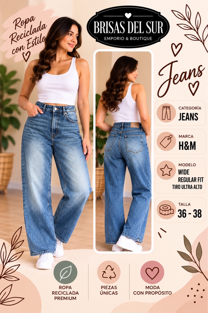 H&M jeans azul wide fit