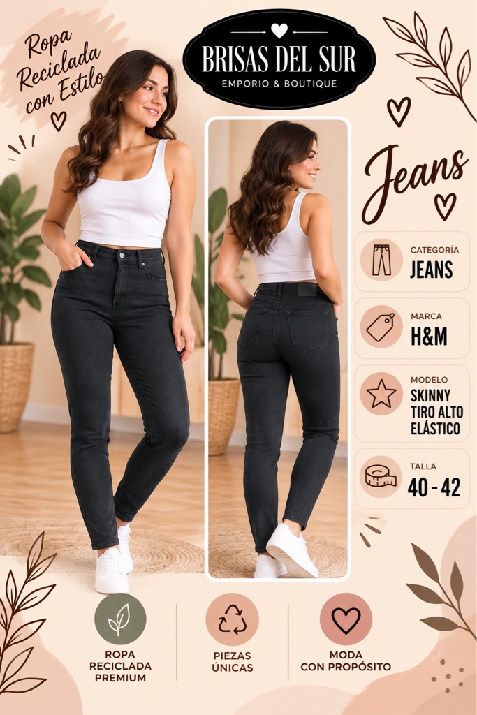 H&M jeans negros skinny