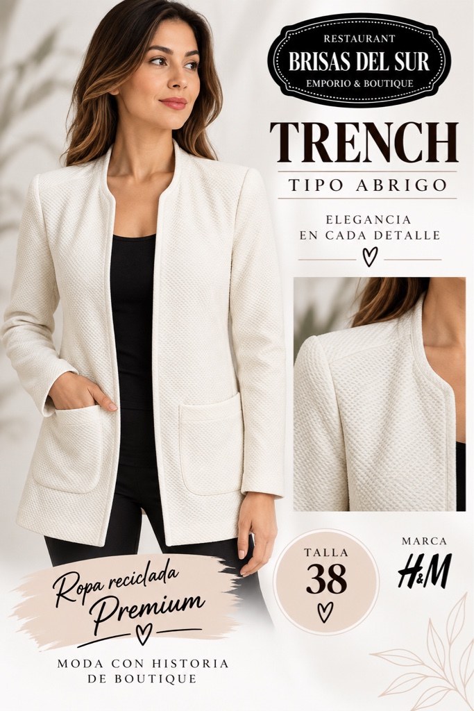 H&M trench blanco