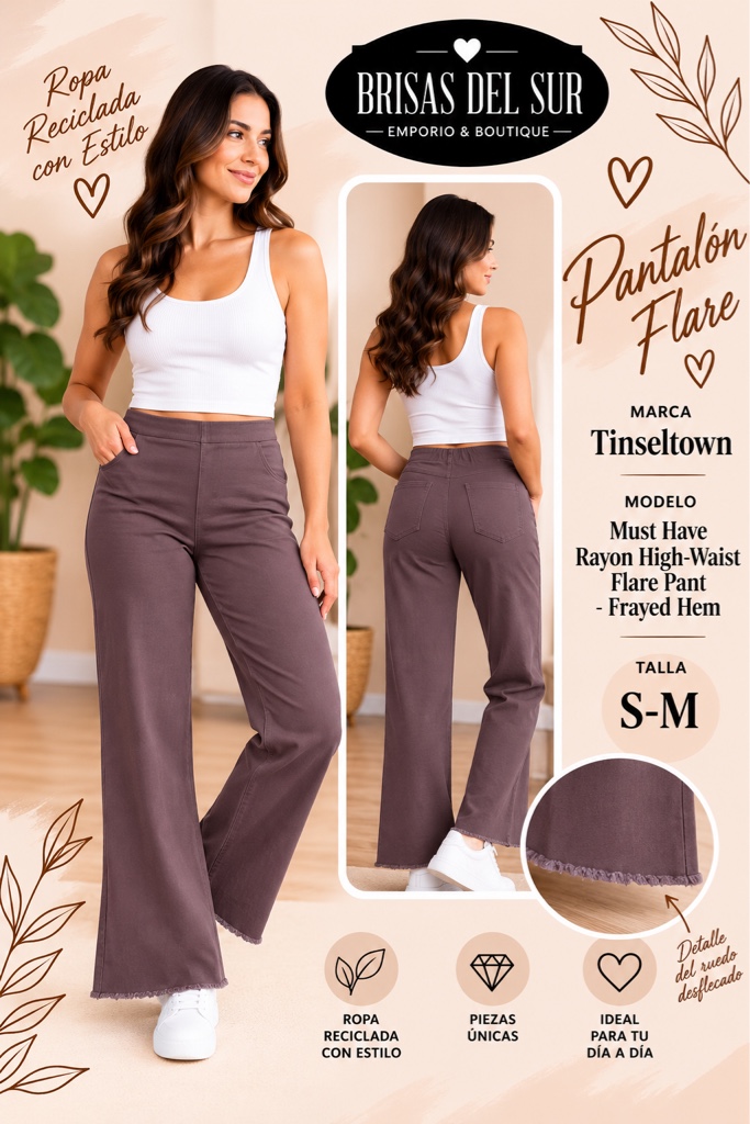 Tinsetown pantalón flare café