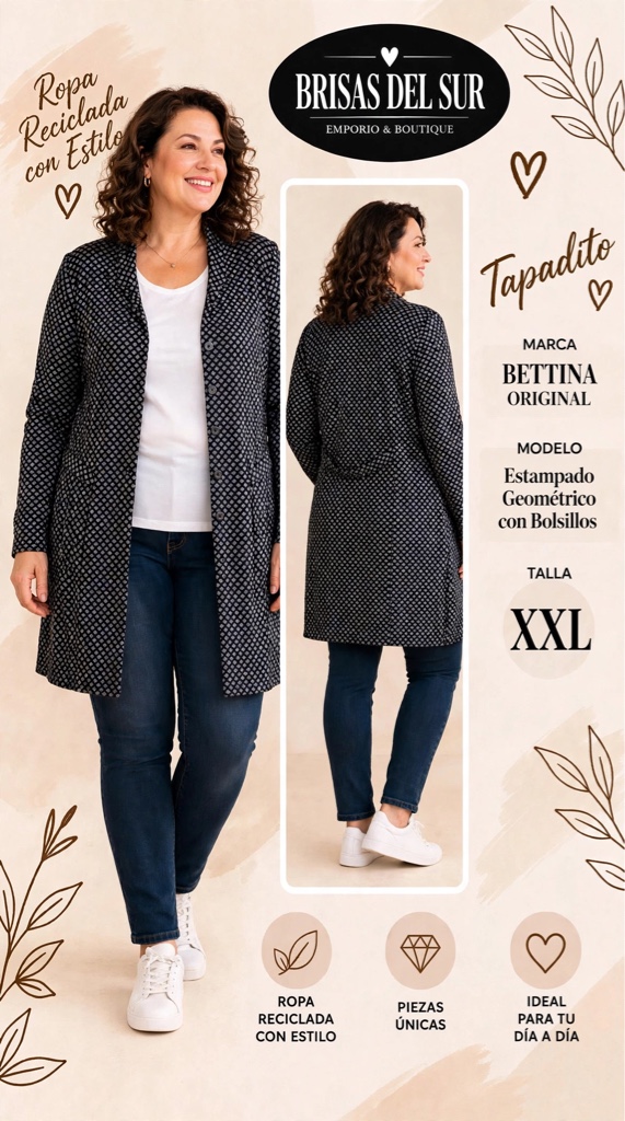 Bettina tapadito negro estampado