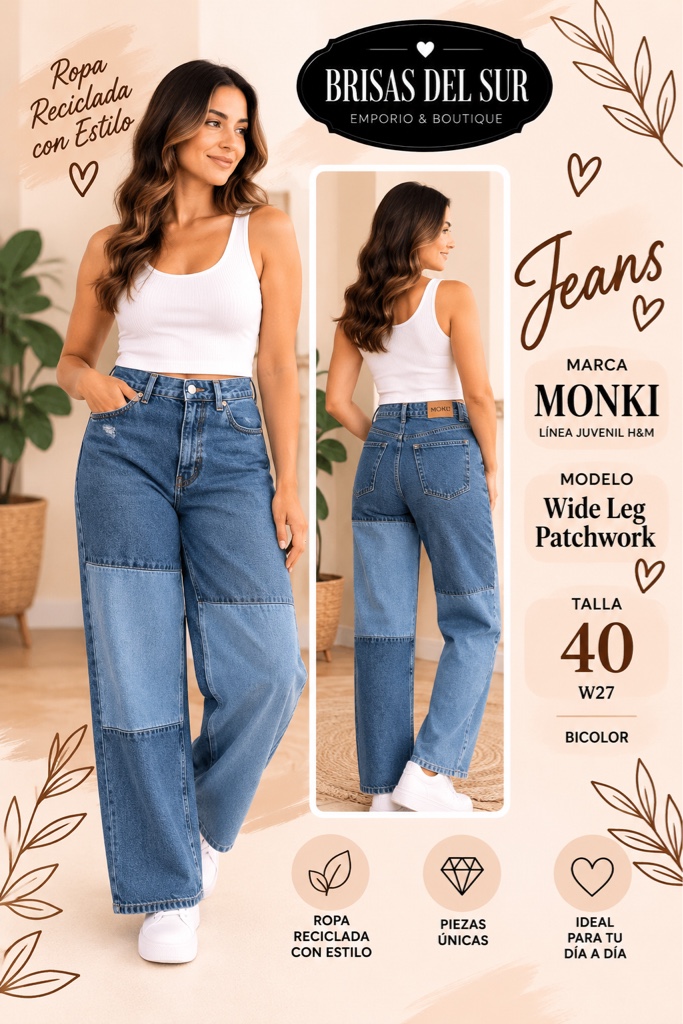 Monki jeans bicolor