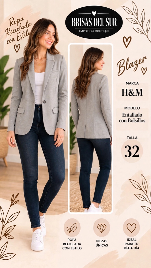 H&M blazer gris