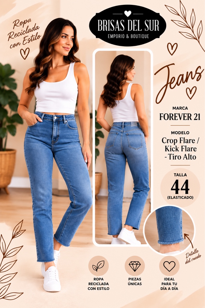 Forever 21 jeans azul tiro alto