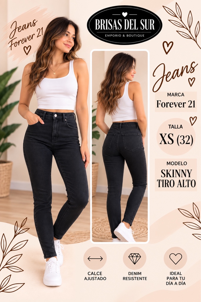 Forever 21 jeans negros skinny