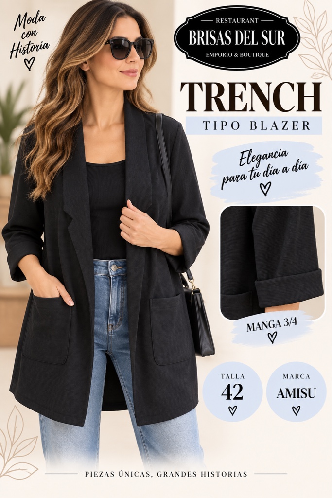 Amisu trench tipo blazer