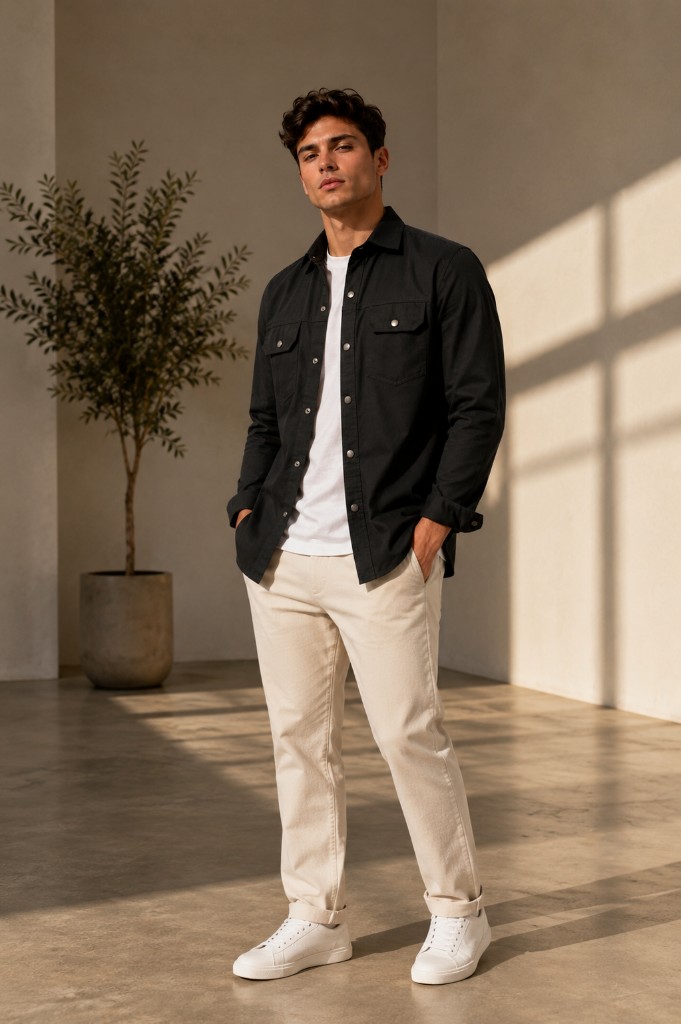 Camisa gabardina c/broche