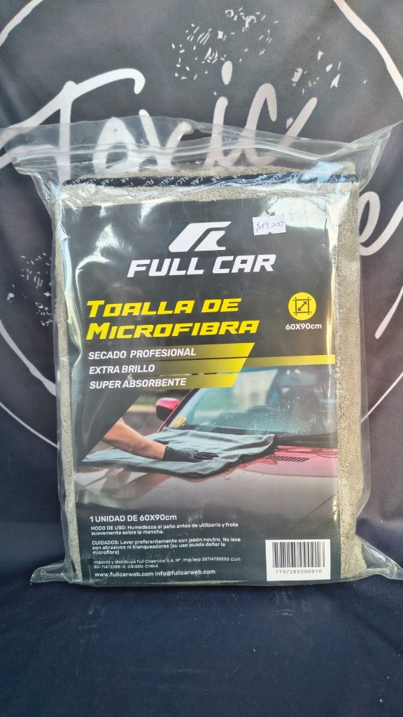 Full Car toalla microfibra gris 60x90