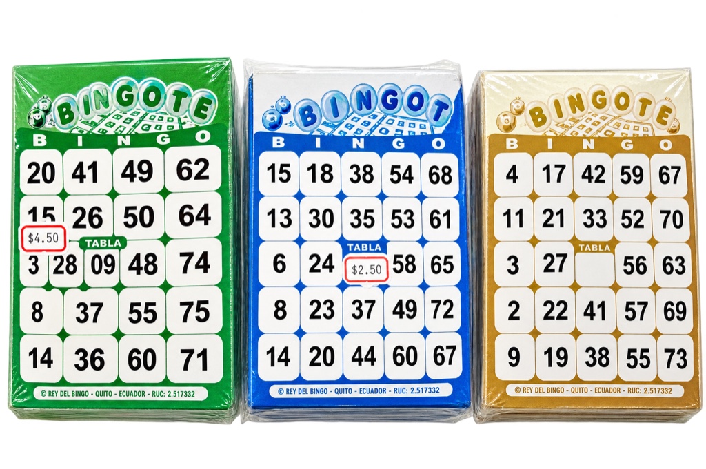 Bingo hojas de  carton