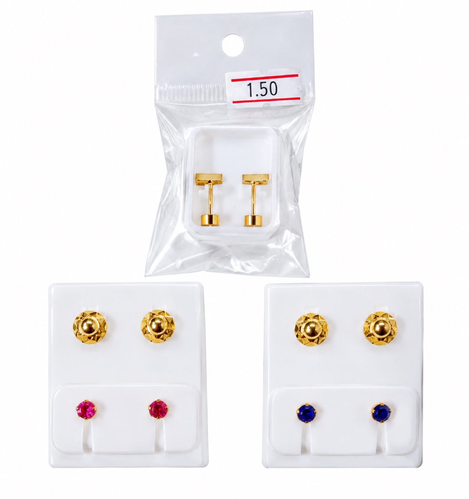 Aretes ortopédicos dorados