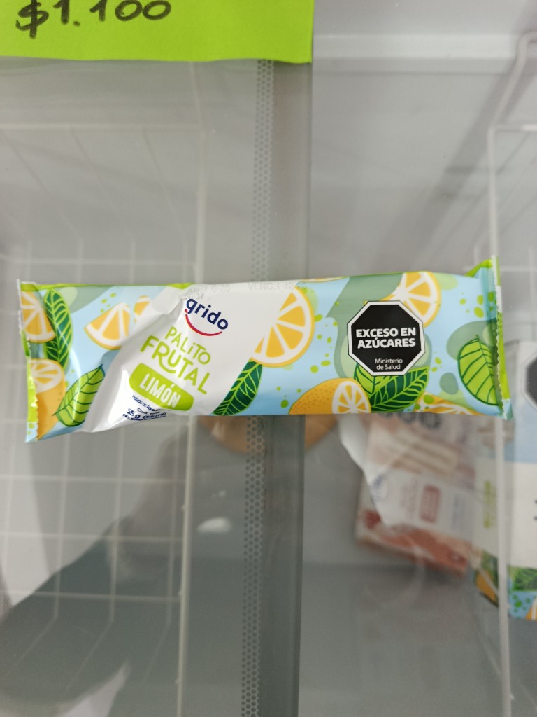 Helado grido palito frutal limón