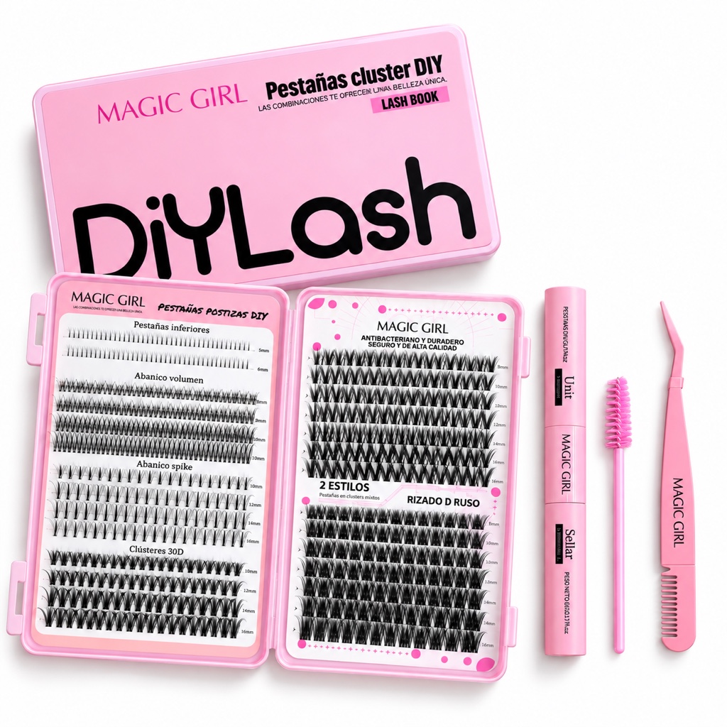 Magic Girl DiYLash pestañas cluster rosa