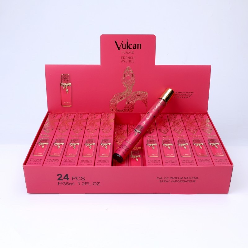 Vulcan Flame perfume rosa, tubitos