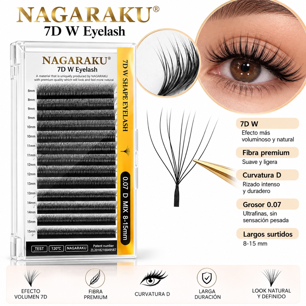 NAGARAKU pestañas 7D W
