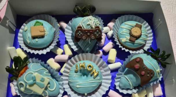 Donitas azules decorados