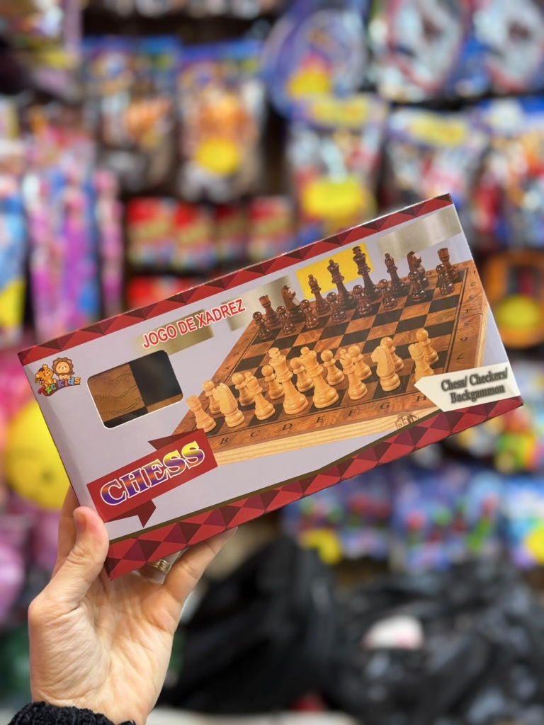Jogo de xadrez e dama Madeira