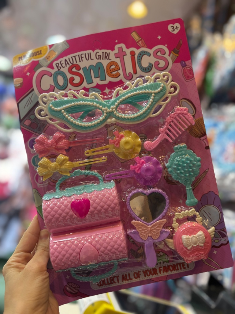 Acessórios cosméticos rosa infantil