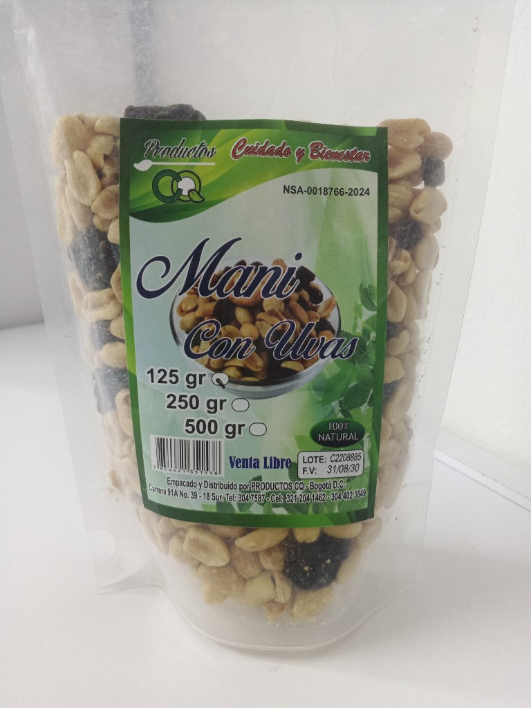Maní con uvas x 250gr