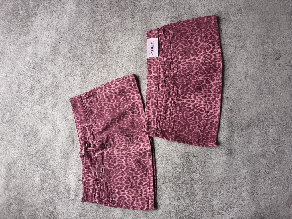 Pollera animal print rosa