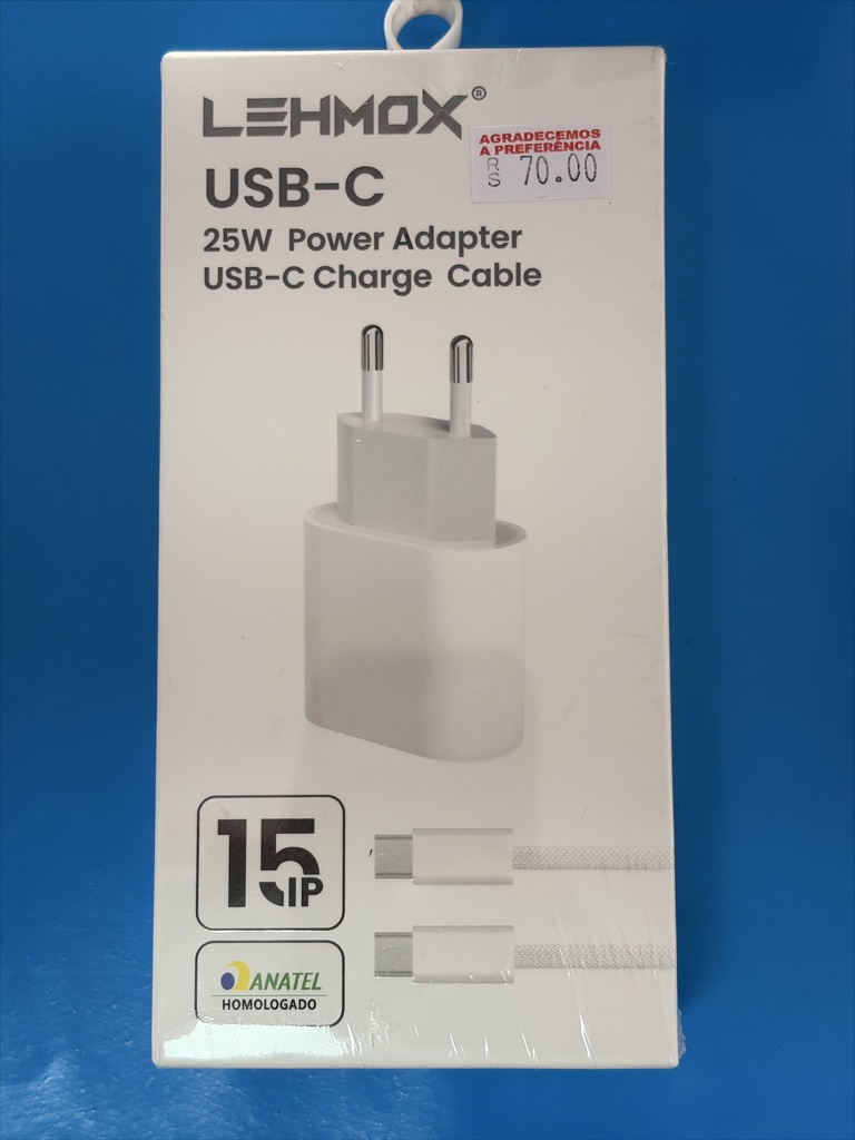 CARREGADOR LEHMOX 25W USB-C