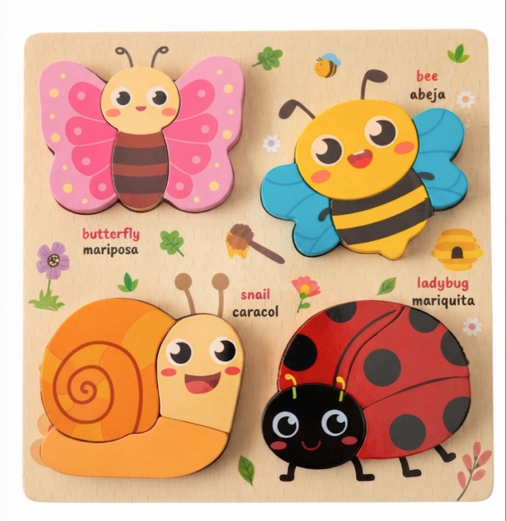 Rompecabezas Puzzle Madera Insectos