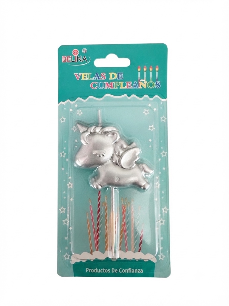 Vela Unicornio Plateada