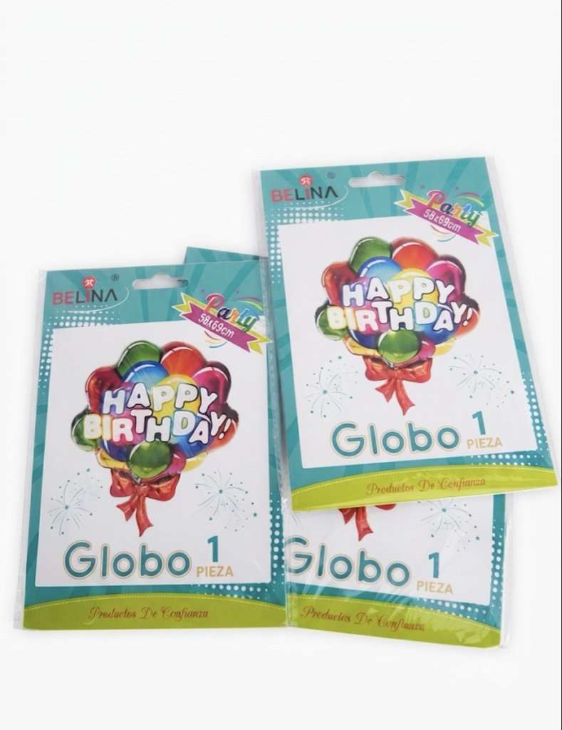 Globo Feliz Cumpleaños Colores Grande 58x69