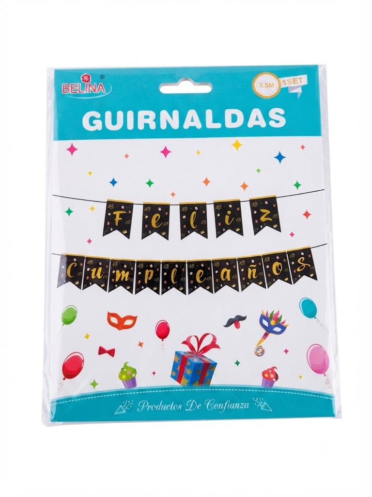 Guirnalda Feliz Cumpleaños Negra