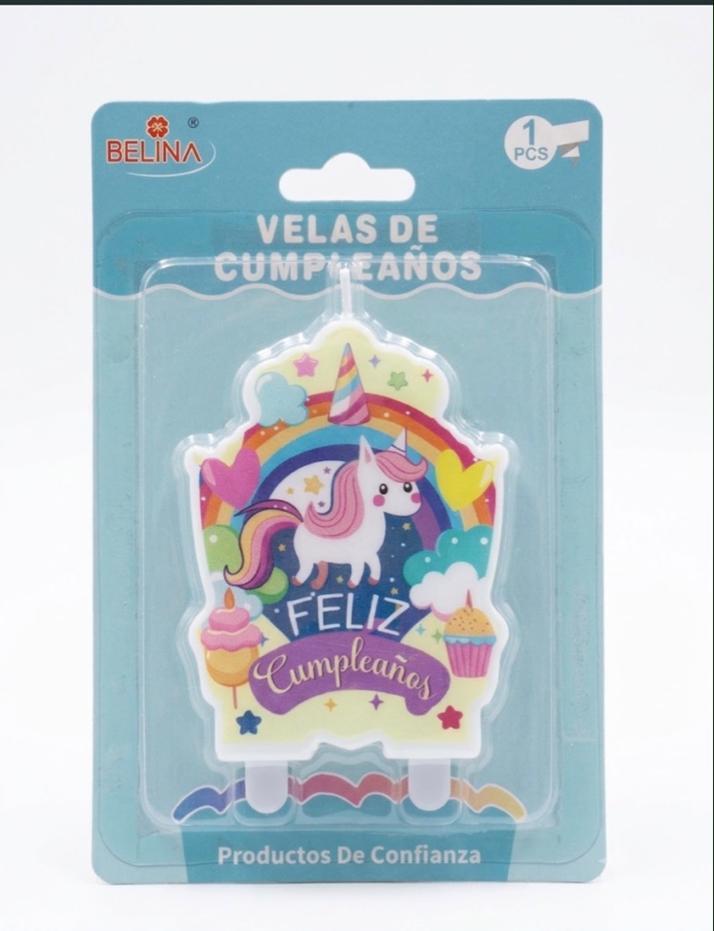 Vela Feliz Cumpleaños Unicornio