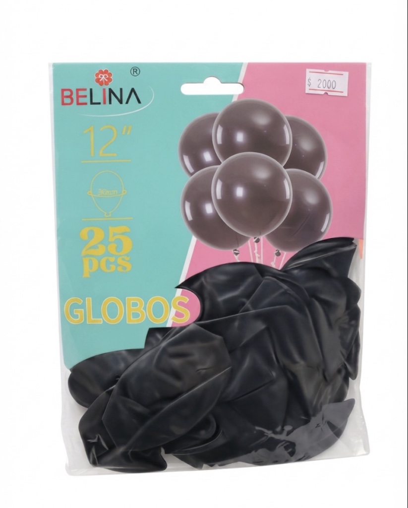Globos Negros 30cm 25und