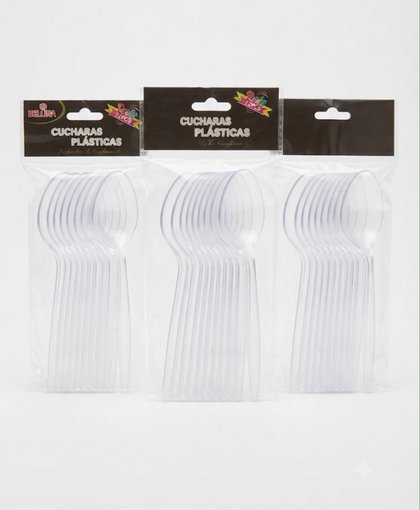 Cucharas plasticas transparentes 12 und