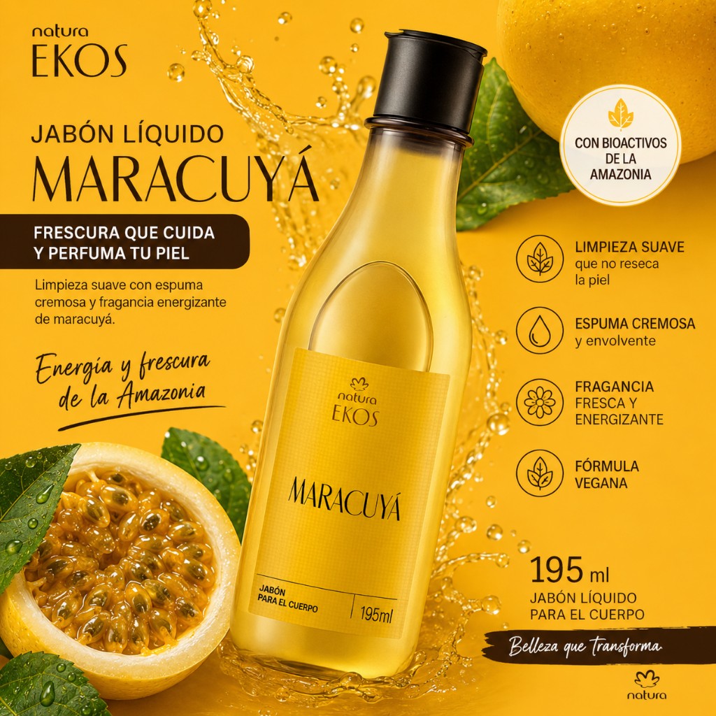 Natura Ekos Jabón Líquido Maracuyá 195ml