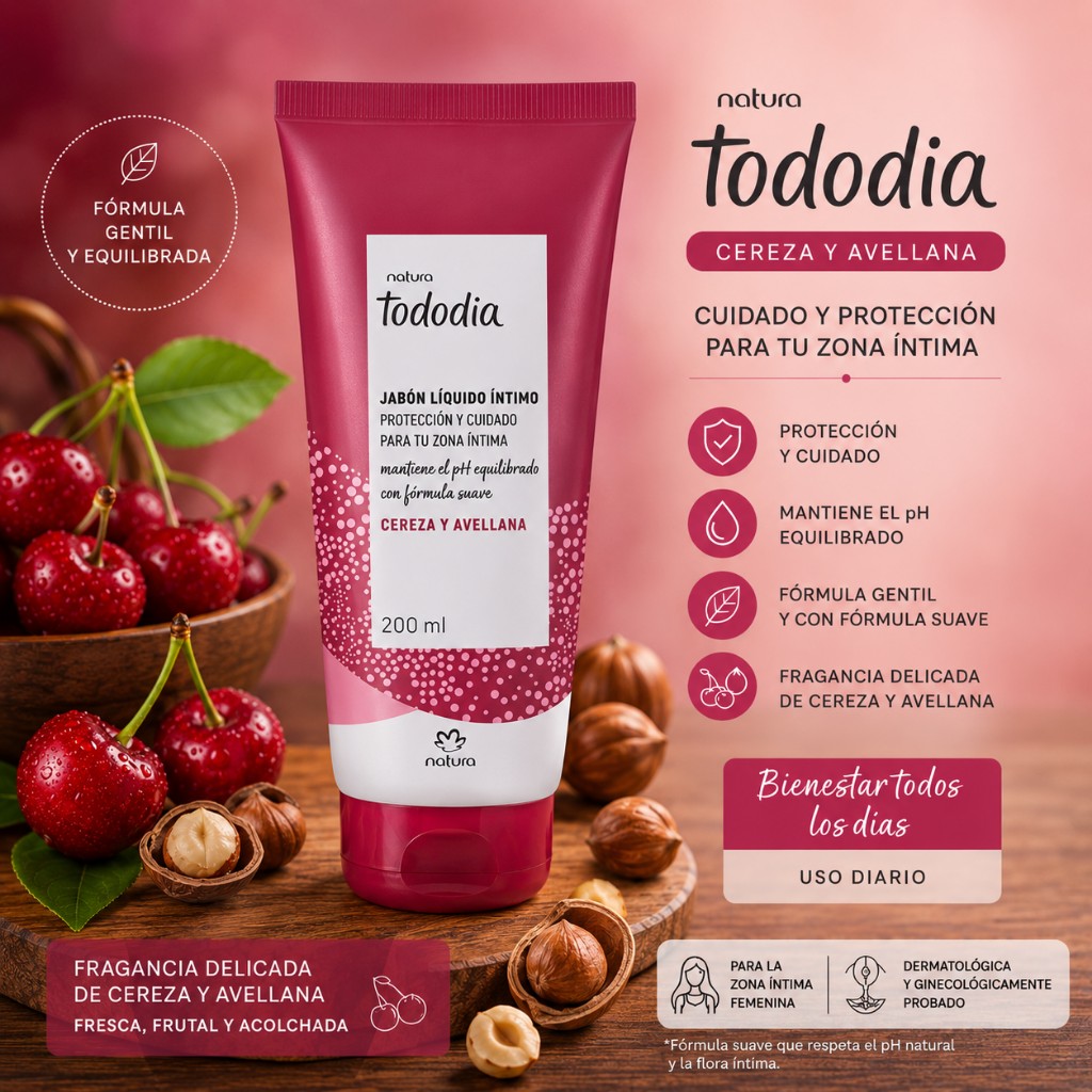 Natura Tododia Jabón Íntimo Cereza y Avellana 200ml