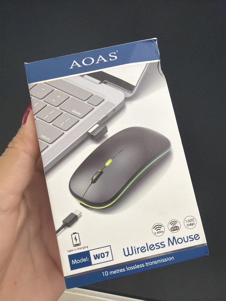 AOAS W07 mouse inalámbrico negro