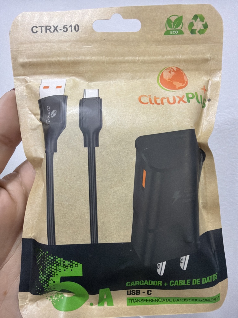 Cargador CitruxPlus 5A USB-C negro