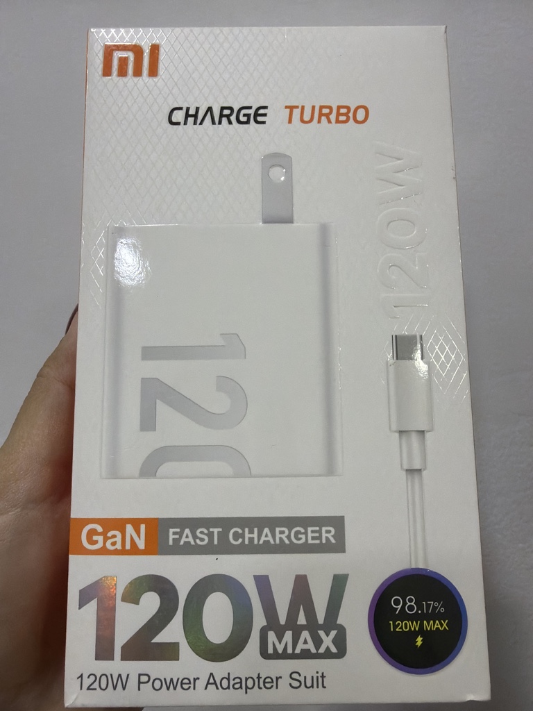 Cargador Xiaomi 120w caja blanco naranja