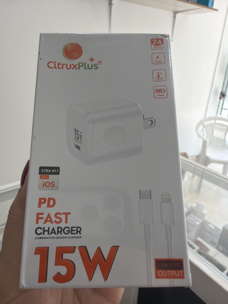 cargador citruxplus iOS blanco 15W
