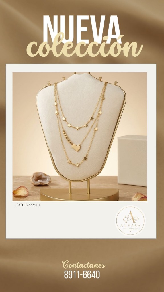 Alyssa collar 3 en 1dorado