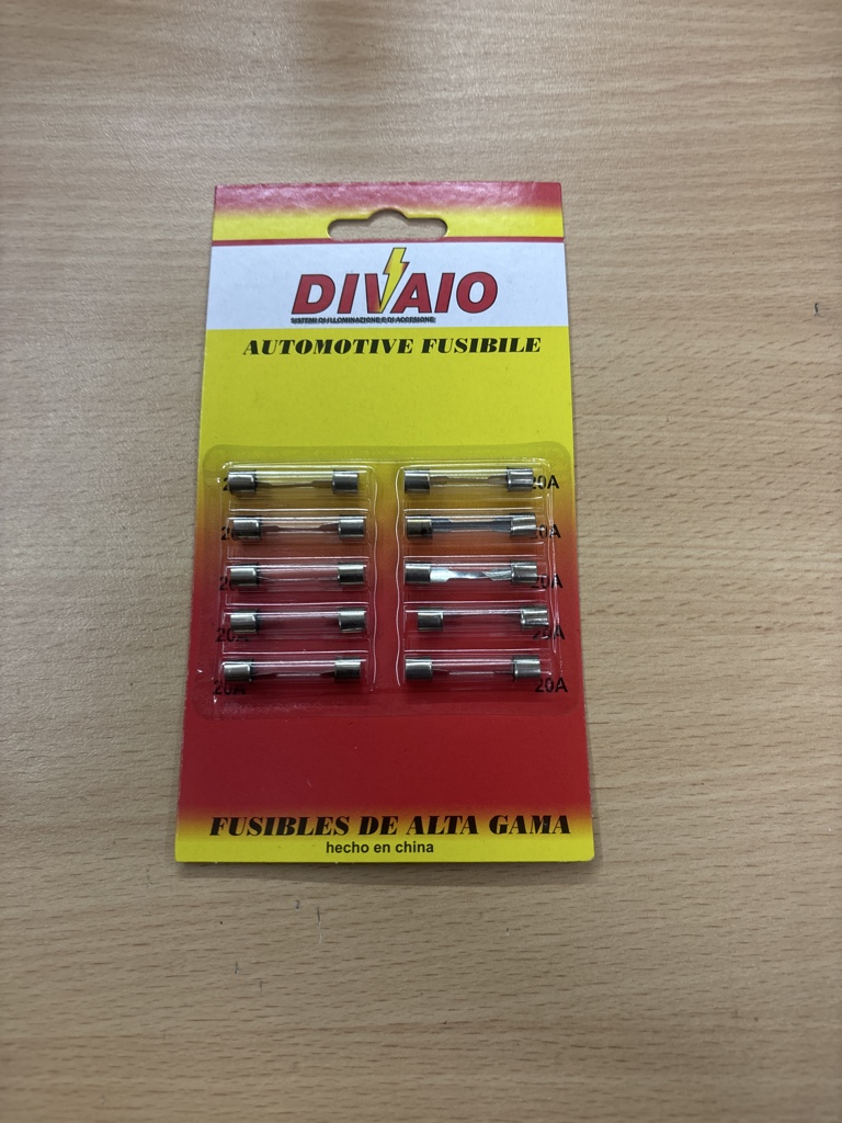 blister x10 fusible vidrio 32mm 20 amp