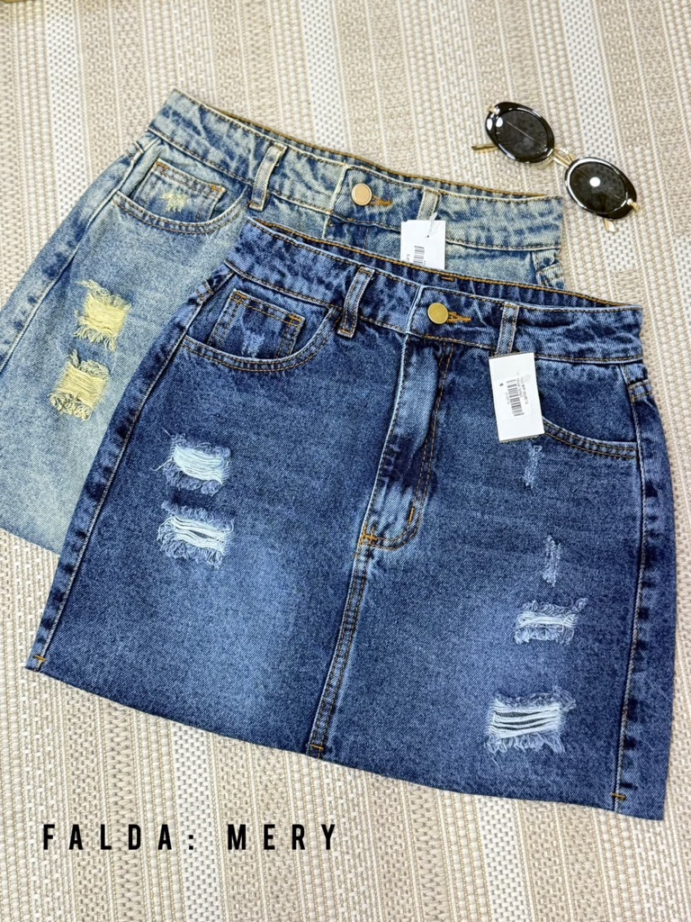 falda de jeans Mery azul oscuro