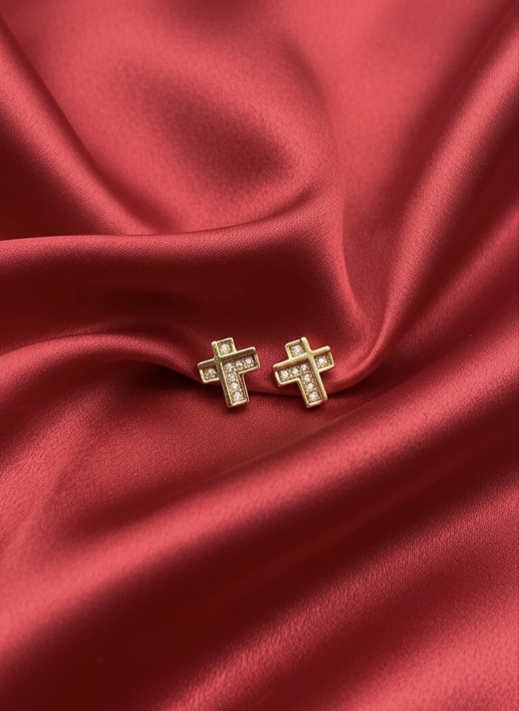 Aretes cruz grandes