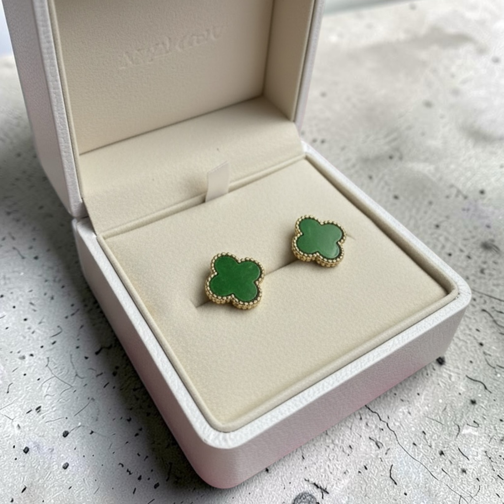 Aretes trébol verdes