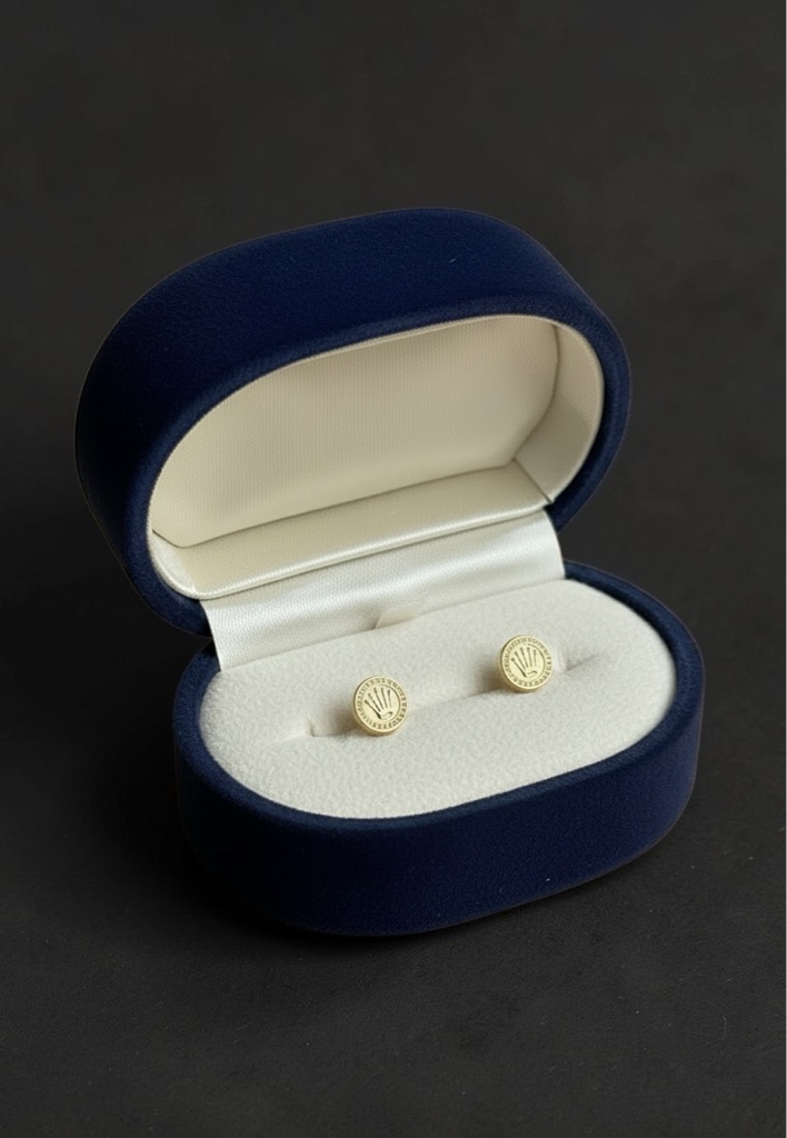 Aretes Rolex dorados