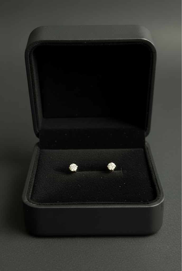 Aretes brillantes plateados