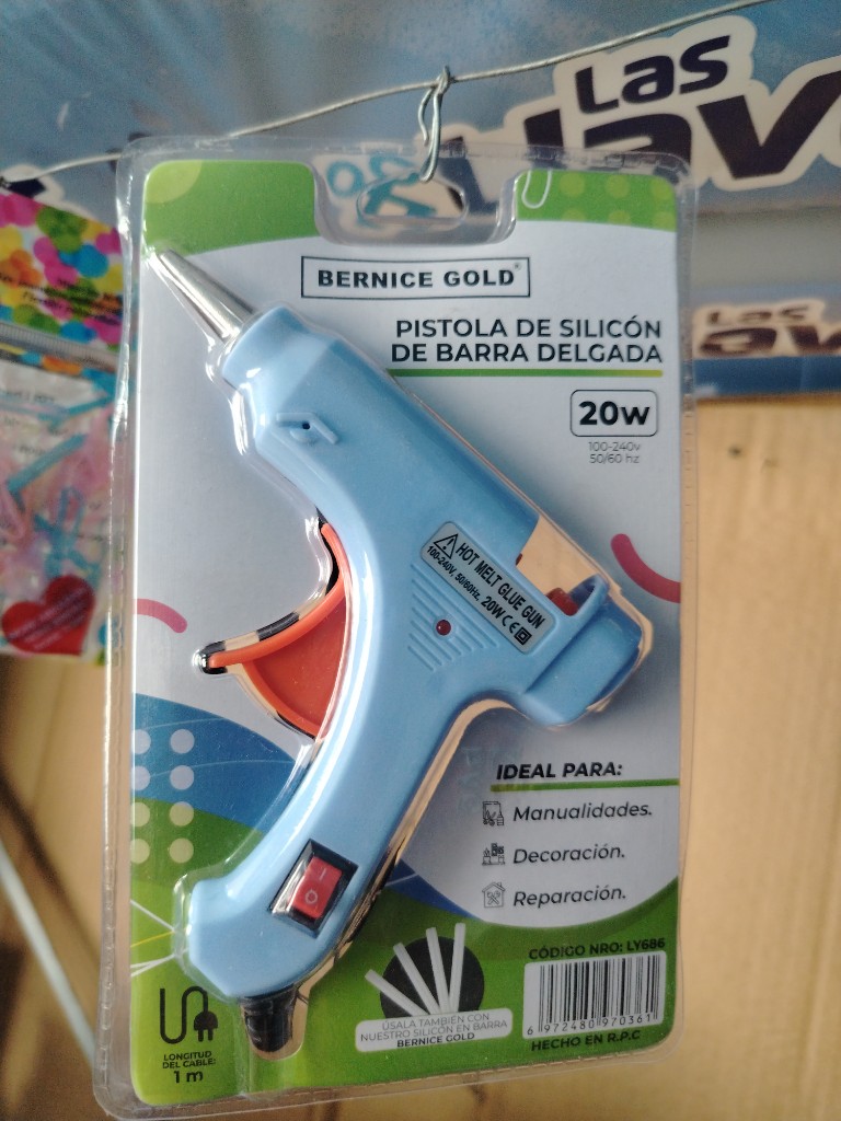 Pistola de silicón azul 20W