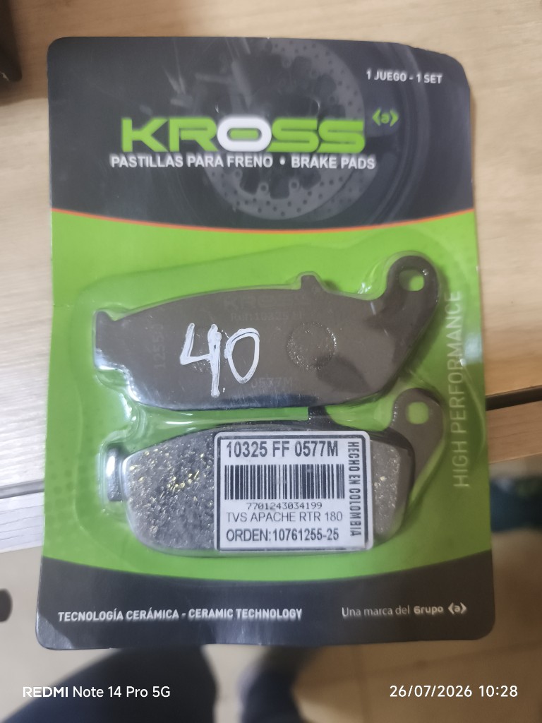 Pastillas 325 Kross freno negras