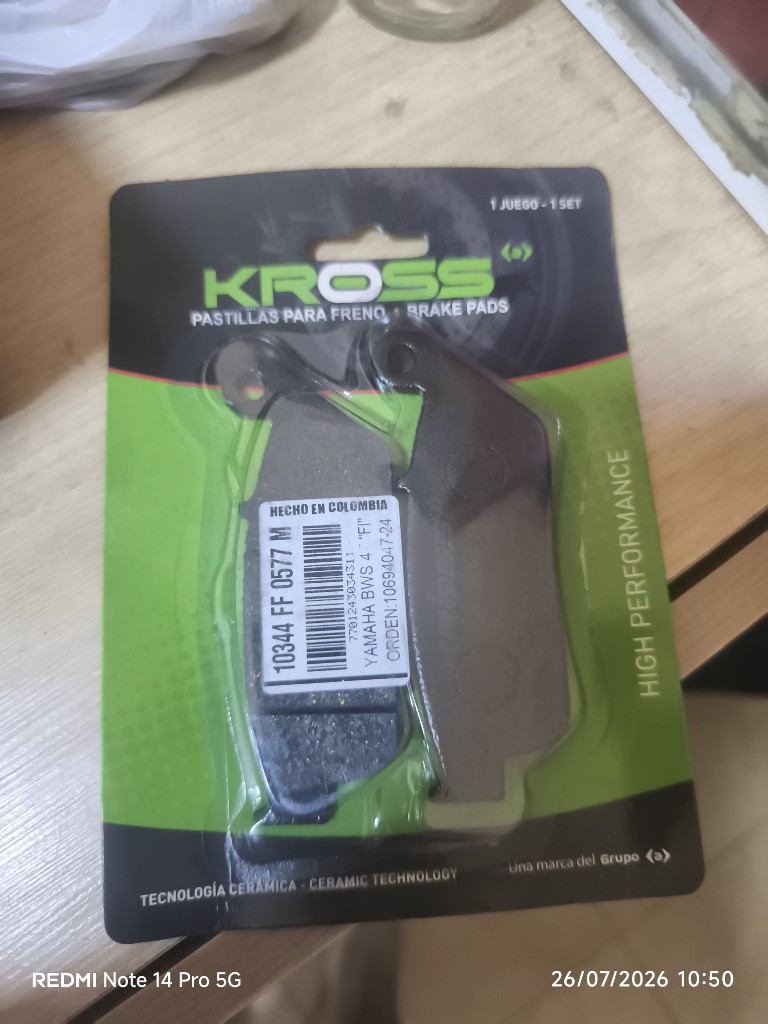 Pastilla 344 KROSS freno negras